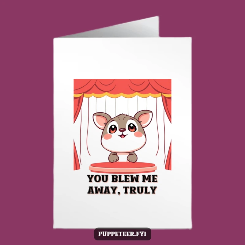 Free Printable Thank You Card: Happy Animal Puppet Show Appreciation Funny Downloadable Gift