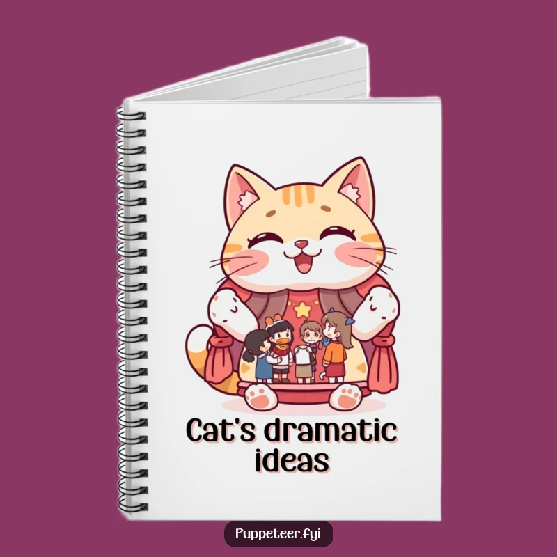 Funny Cat Puppet Show Notebook: Capture Your Ideas with Whimsy
