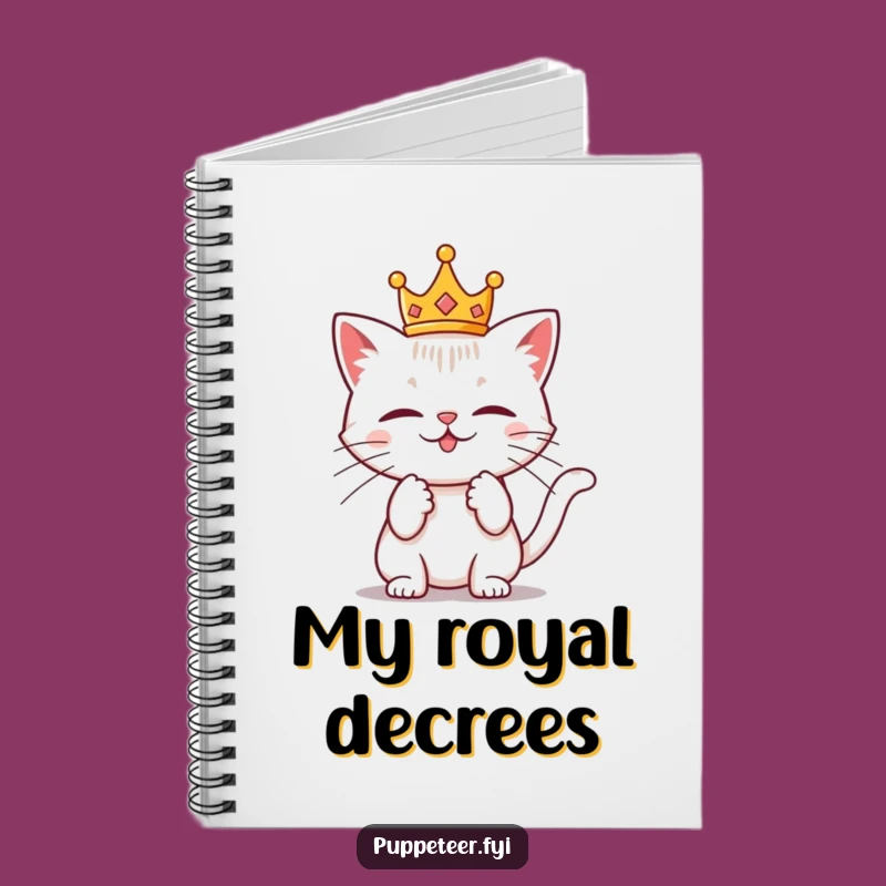 Funny Cat Crown Notebook - Mischievous Journal for Regal Notes