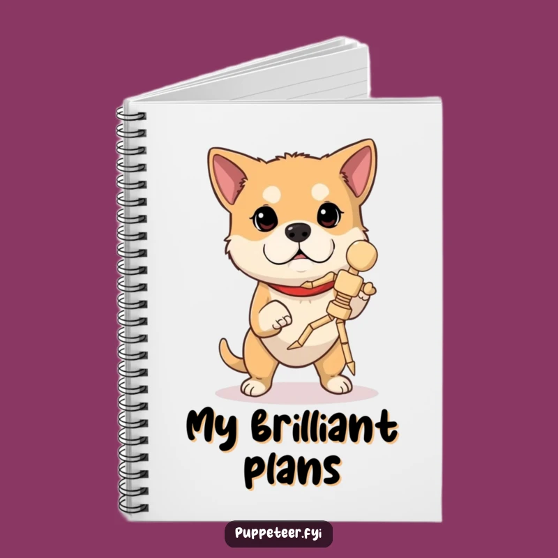 Funny Determined Dog Marionette Notebook: Concentrating Canine Journal for Skillful Ideas
