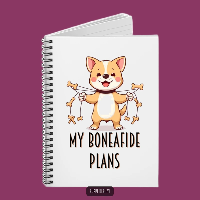 Funny Dog Puppet Master Notebook: Jot Down Ideas with Marching Bones, Gift