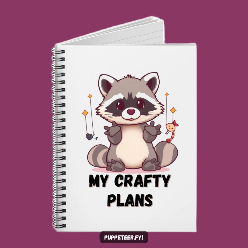 Funny Puppet Master Raccoon Notebook: Jot Down Your Skills with This Cute Journal