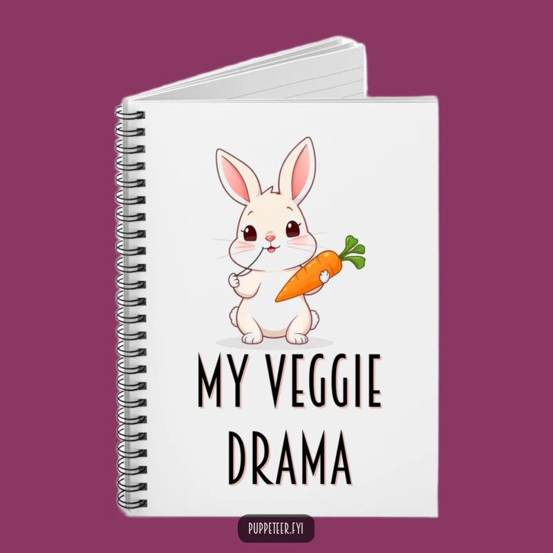 Funny Rabbit Carrot Puppet Notebook: Curious Tugger, Blank Pages, Ideal Funny Gift