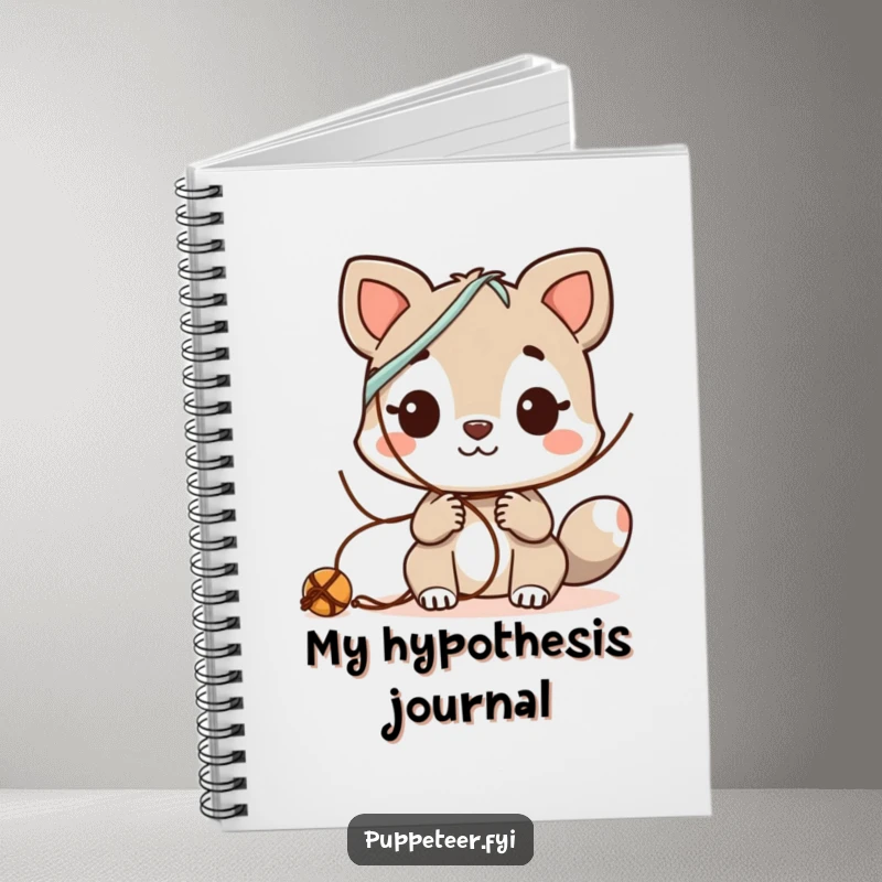 Funny Notebook: Curious animal character experimenting with string combinations, ideal for jotting down creative ideas.