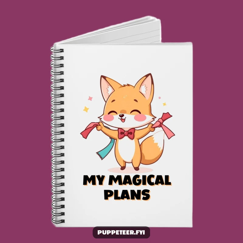 Funny Fox Magician Notebook: Dapper Cartoon Journal, Perfect Funny Gift