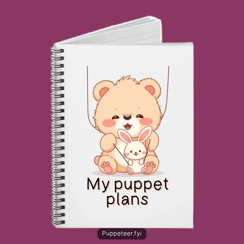 Funny Bear Cub Puppet Notebook, Hilarious Gift for Writers and Animal Lovers