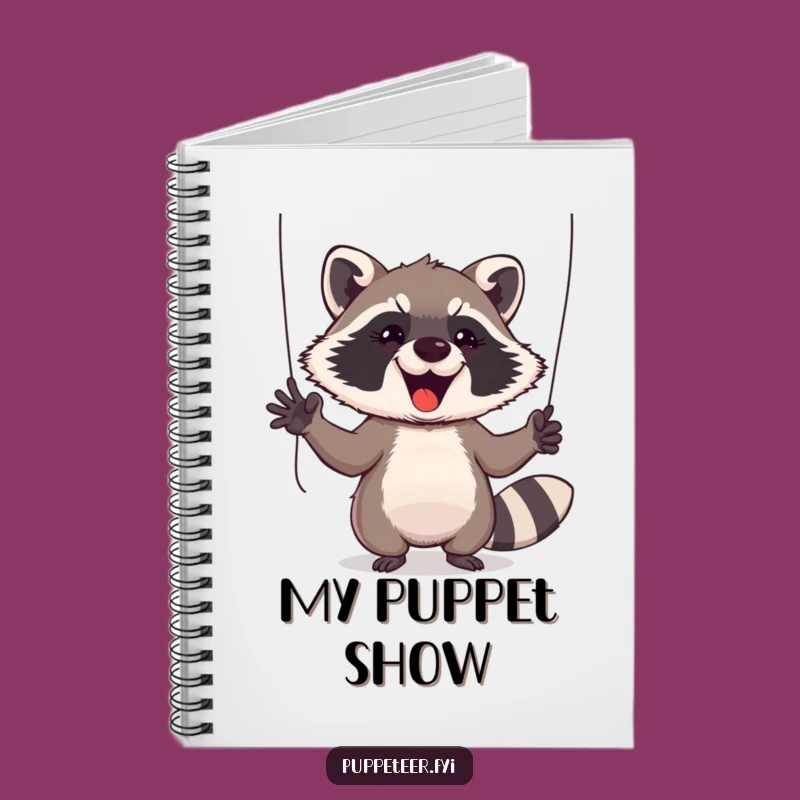 Funny Raccoon Puppet Master Notebook - Jot Down Your Wild Ideas
