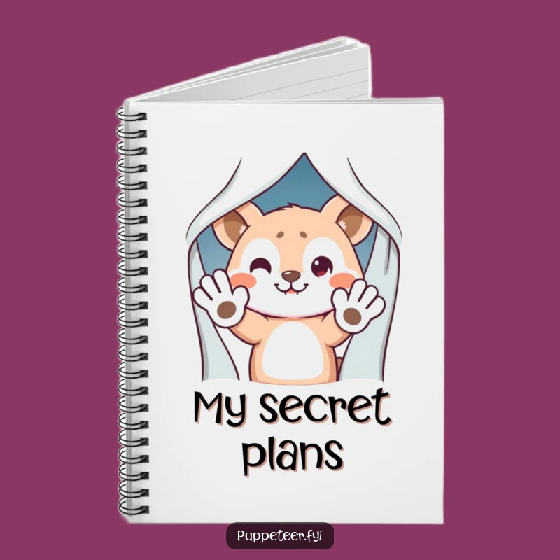 Funny Animal Hiding Notebook - Mischievous Puppet Hands Journal Gift