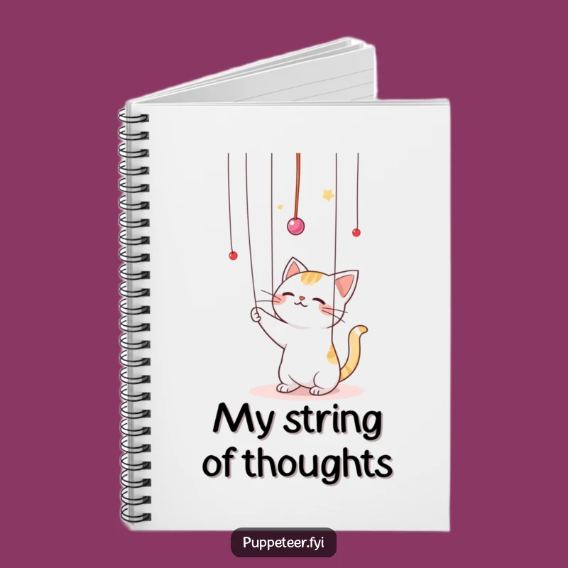 Funny Kawaii Cat Puppet Master Notebook: Jot Down Ideas with Playful Flair, A Hilarious Gift