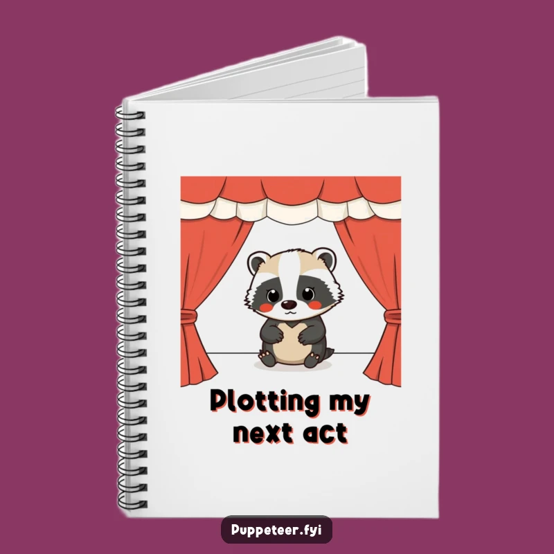 Funny Badger Puppet Master Notebook: Script Your Ideas with Precision
