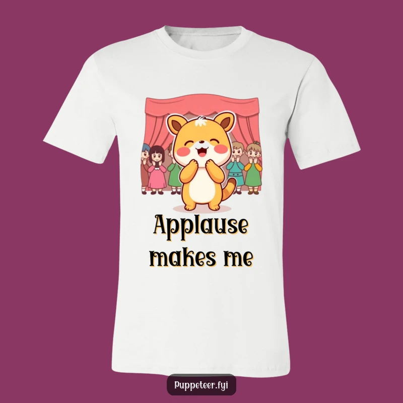 Funny Animal Star T-Shirt - Joyful Bowing with Applause Puppet Audience Gift