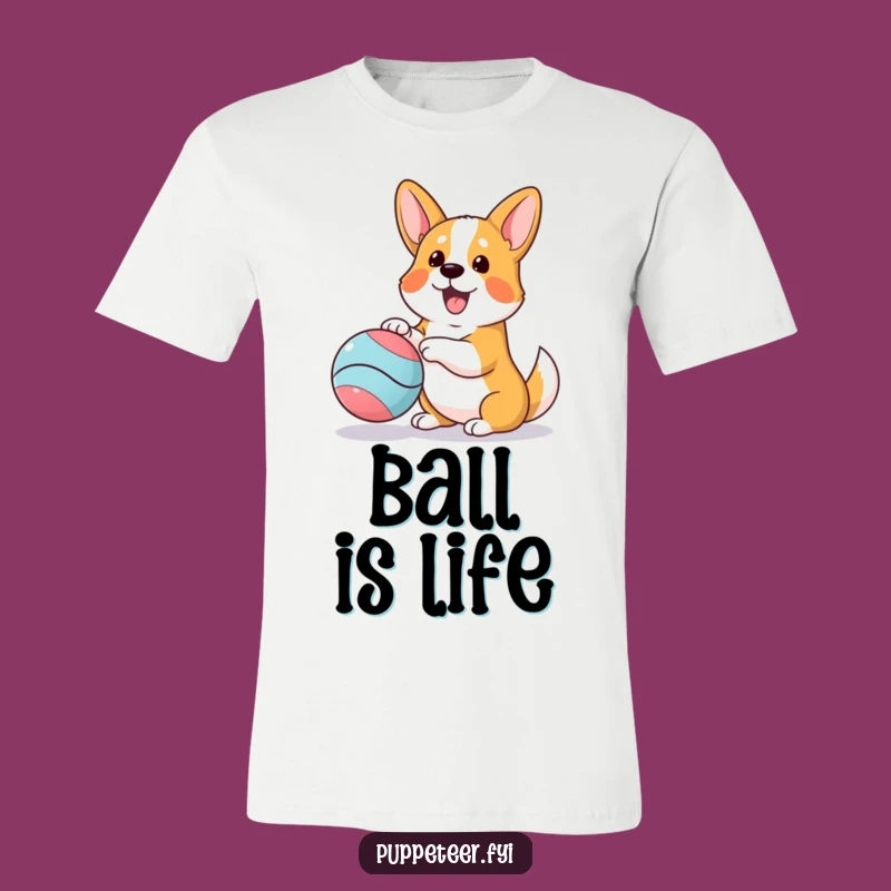 Funny Corgi Bouncing Ball Puppet T-Shirt: Wear Your Dog's Joy!