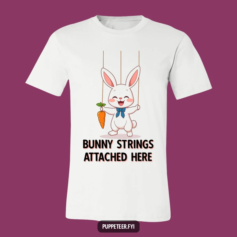 Funny Bunny Puppet Master T-Shirt: Playful Carrot Dance, Unique Gift For Animal Lovers