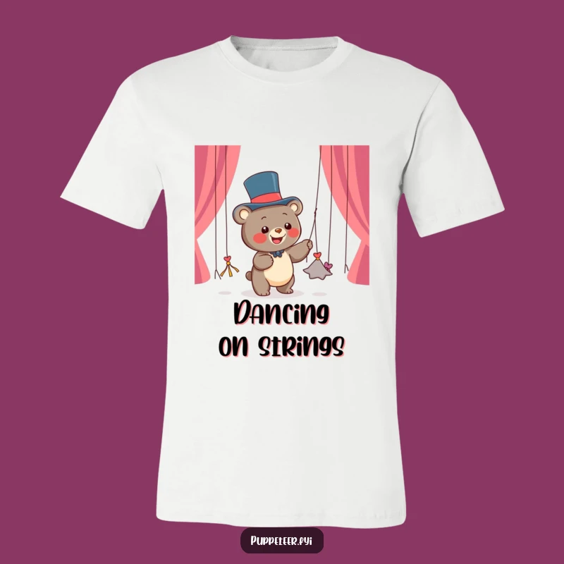 Funny Bear Puppet Master T-Shirt: Happy Cartoon Tee, Ideal Funny Gift