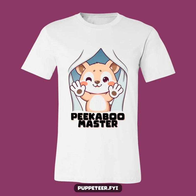 Funny Animal Hiding T-Shirt - Mischievous Puppet Hands Waving Surprise Gift