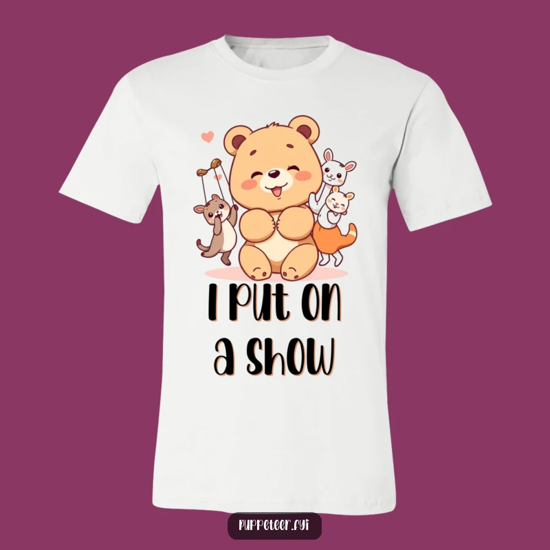 Funny Bear Cub Puppet T-Shirt: Cheerful Dancer Tee - Gift