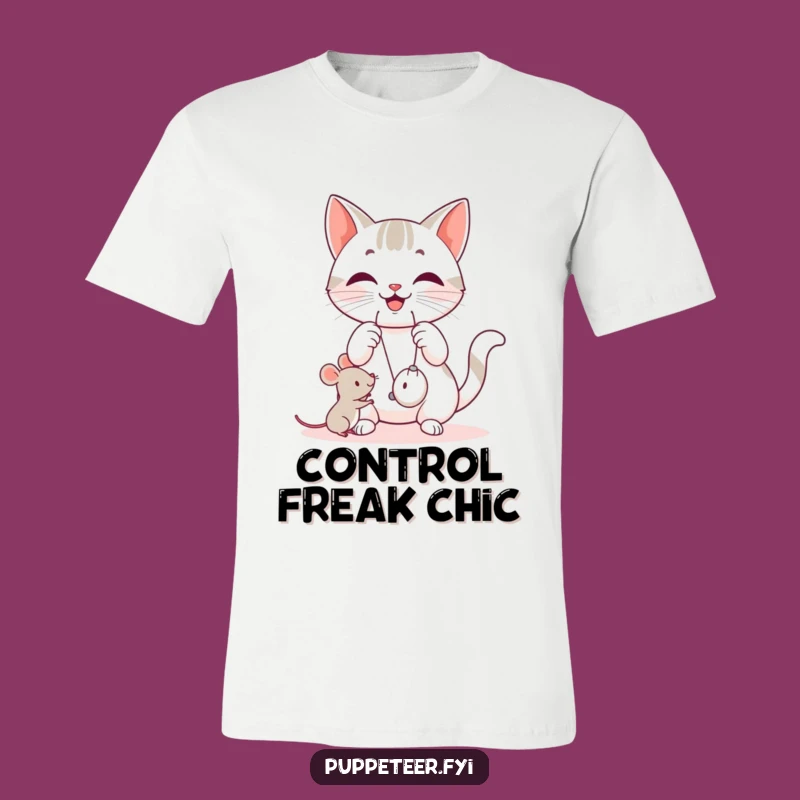 Funny Cat Strings T-Shirt - Playful Feline Toy Tee, Hilarious Gift
