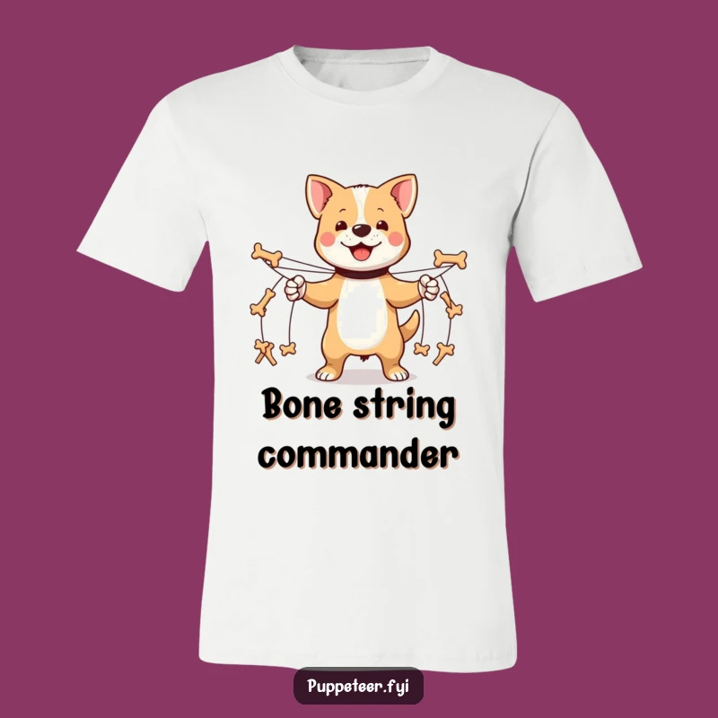 Funny Dog Puppet Master T-Shirt: Proud Marching Bones Style, Unique Dog Gift
