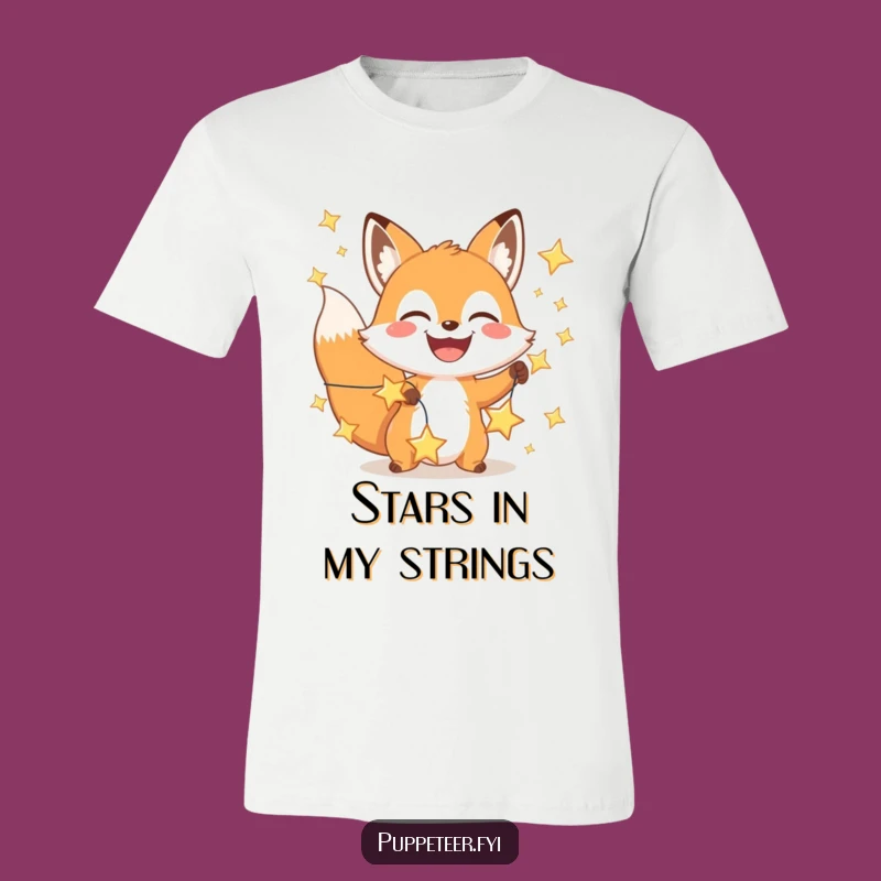 Funny Fox Star Manipulator T-Shirt: Happy Grin Celestial Style, Unique Gift