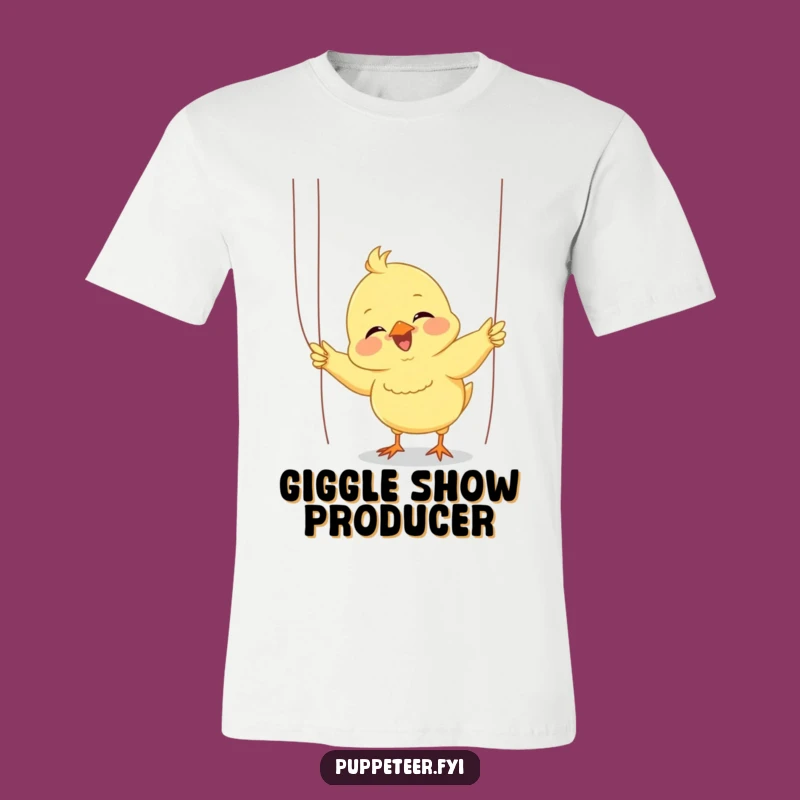 Funny Giggling Chick Puppet T-Shirt: Enthusiastic Performer Tee for Joyful Style