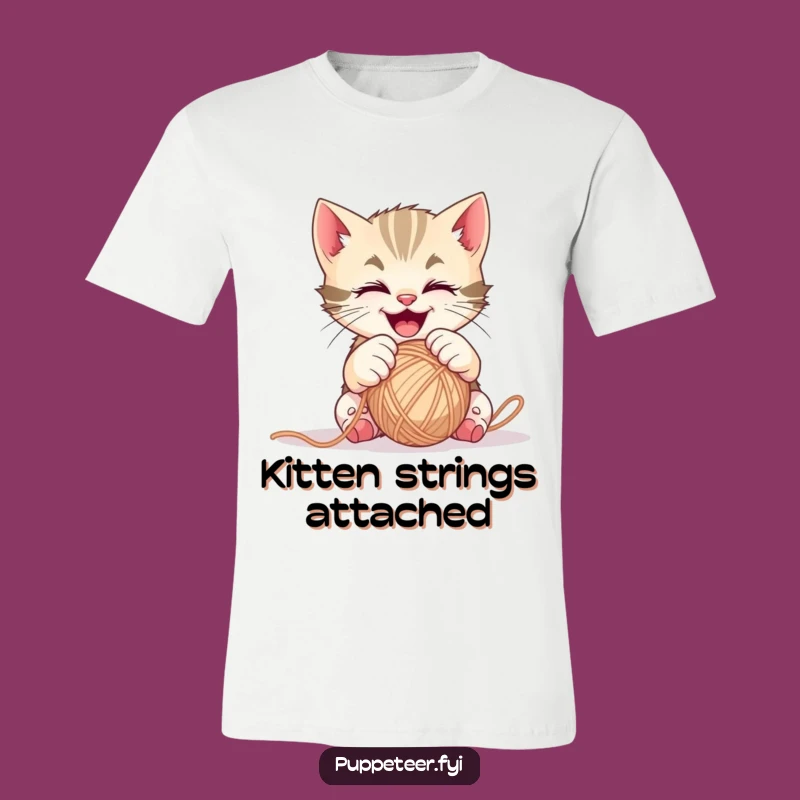 Funny Kitten Yarn Controller T-Shirt: Gleeful Paws Style, Unique Gift For Cat Fans