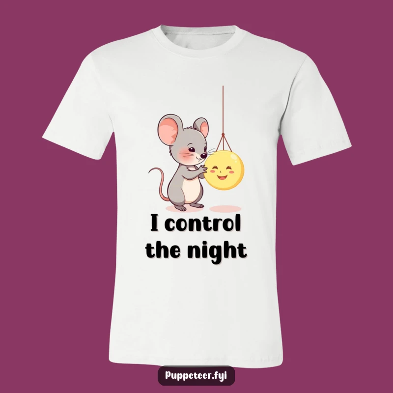 Funny Mouse & Moon Puppet T-Shirt: Wear Your Imagination with Humor