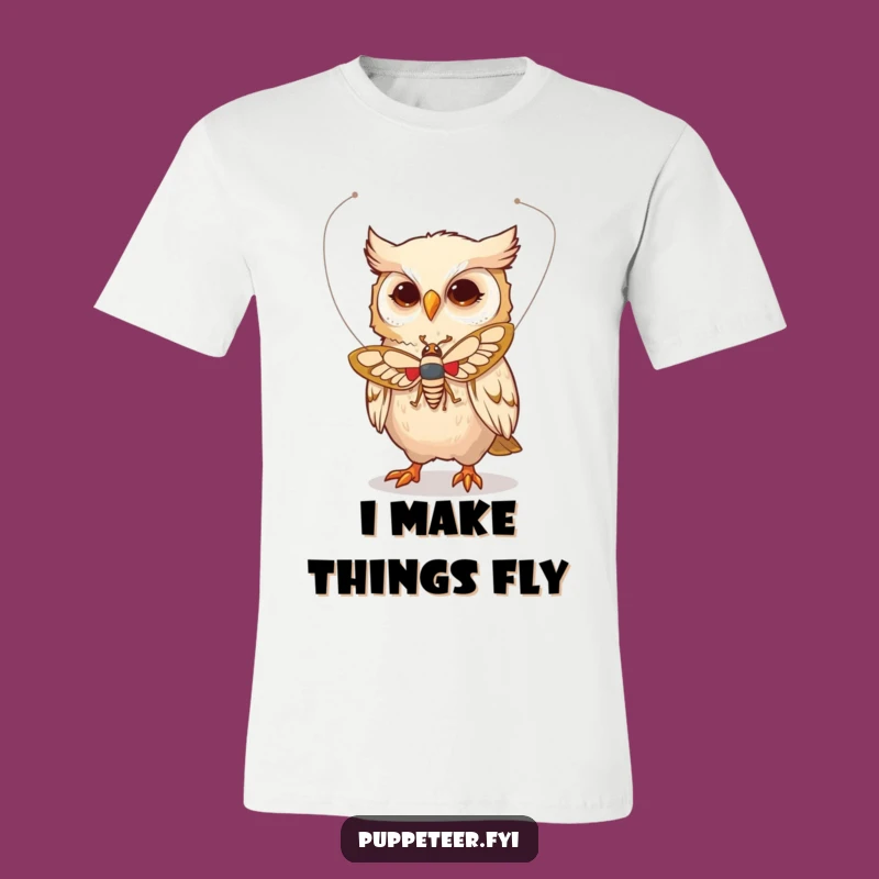 Funny Owl Moth Puppet T-Shirt: Whimsical Flight for Your Wardrobe