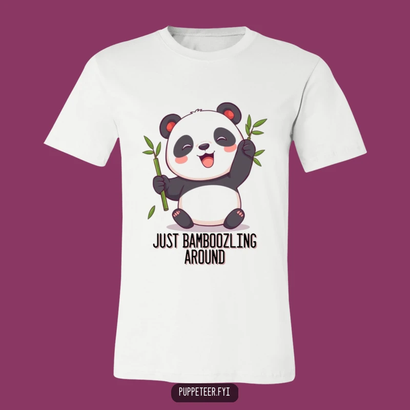 Funny Panda T-Shirt: Bamboo Puppet Play Tee, Cute and Humorous Gift