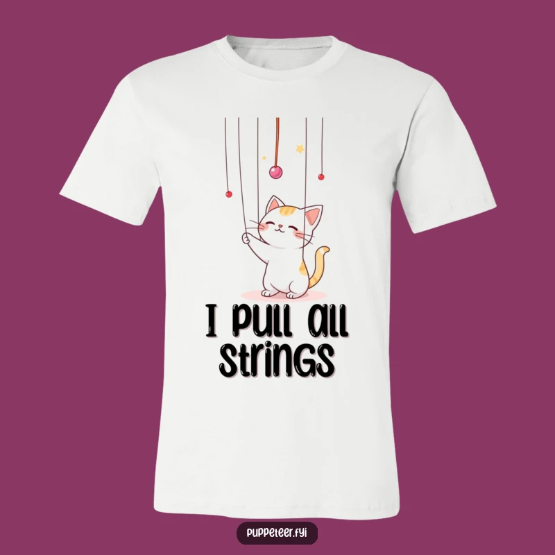 Funny Kawaii Cat Batting Puppet Strings T-Shirt: Unleash Playful Chaos, A Hilarious Gift