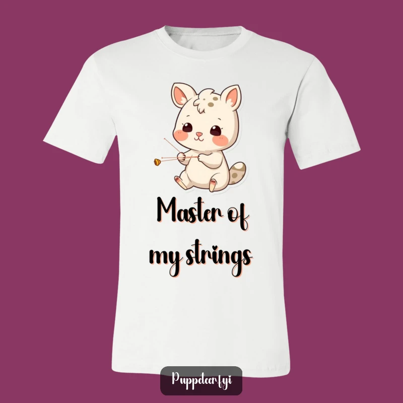 Funny Animal Puppeteer T-Shirt - Cheerful Performer Focused on String Art Gift