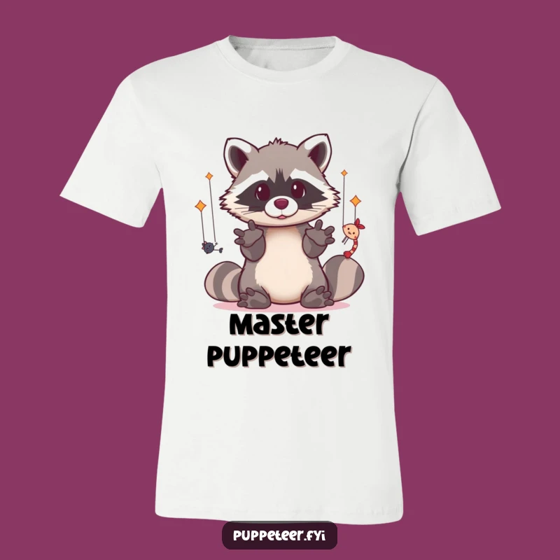 Funny Puppet Master Raccoon T-Shirt: Wear Your Skills with This Kawaii Tee!