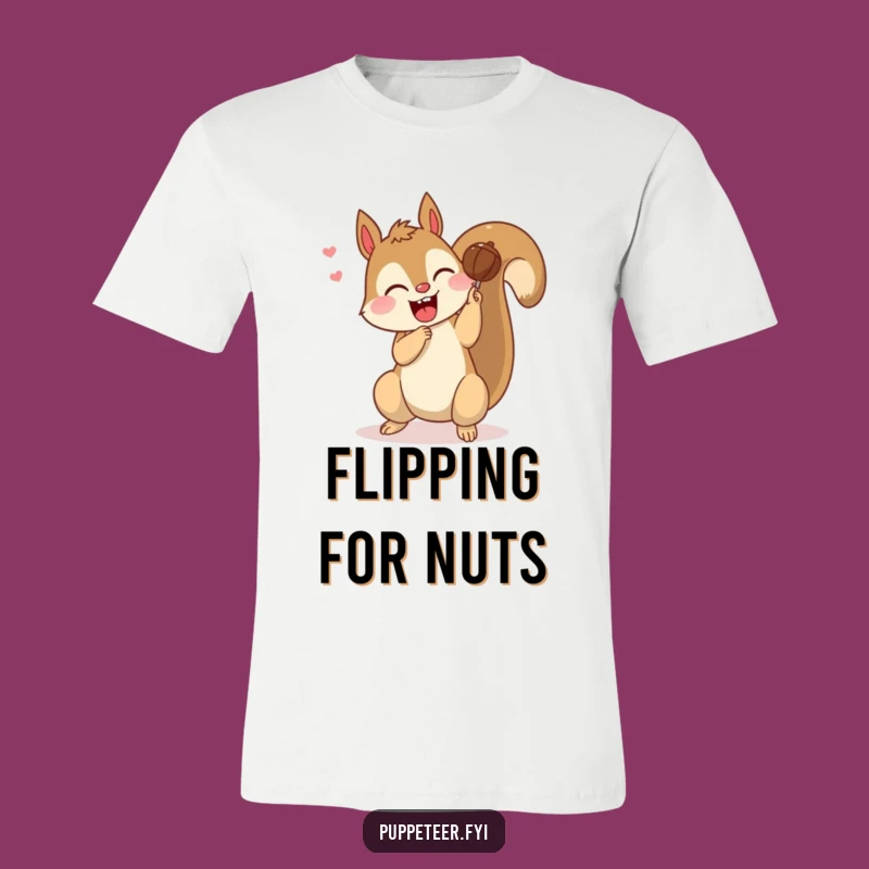 Playful Squirrel Nut Puppet T-Shirt: Acrobatic Delight!