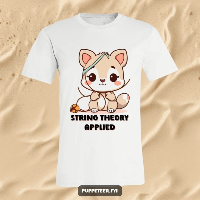 Funny T-Shirt: Curious animal character experimenting with different string combinations, exploring novelty with a humorous touch.