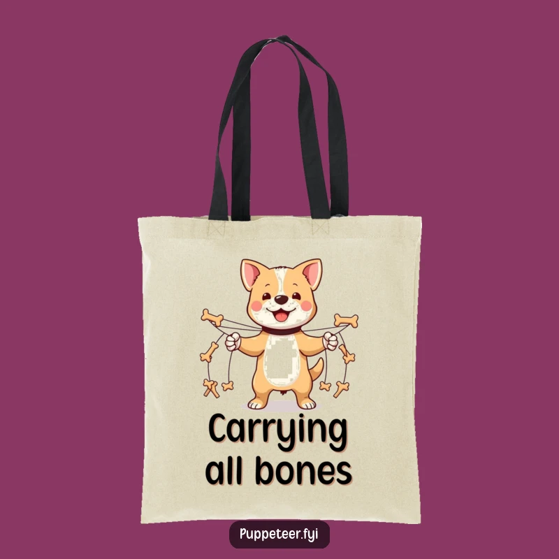 Funny Dog Puppet Master Tote Bag: Carry Your Command, Stylish Dog Accessory Gift