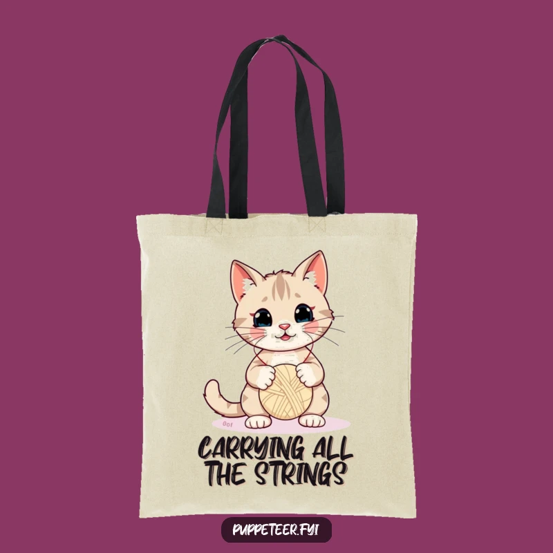 Funny Cat Yarn Puppet Master Tote Bag - Spacious and Hilarious Shopping Accessory