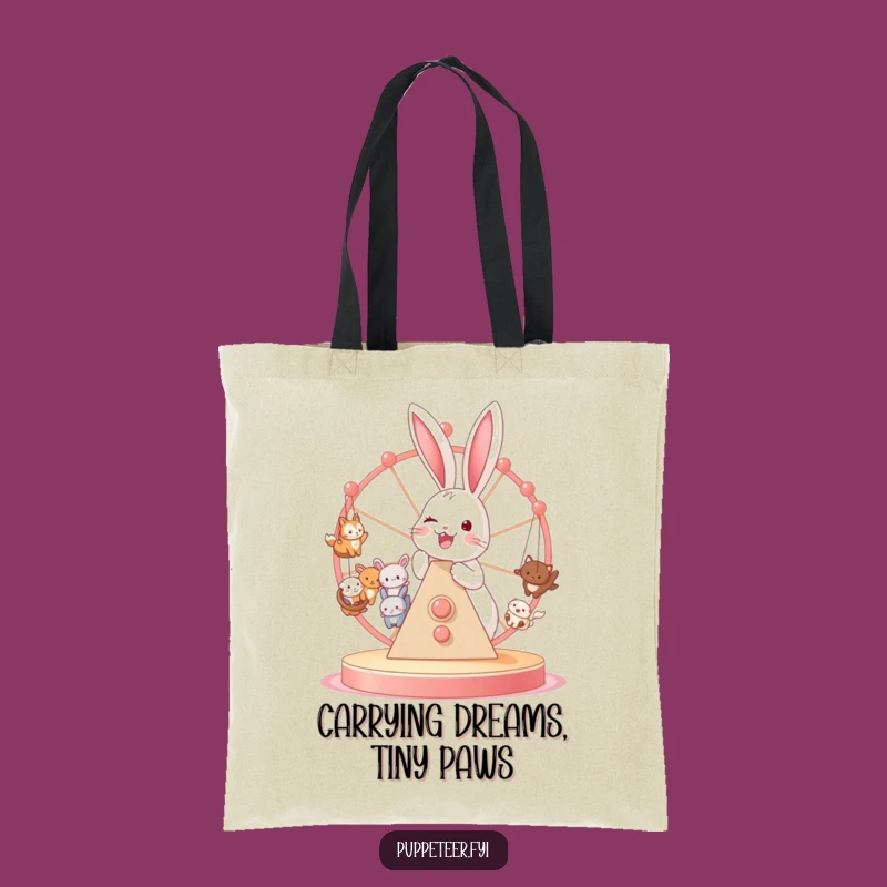 Funny Bunny Puppet Ferris Wheel Tote Bag: Joyful & Practical Gift