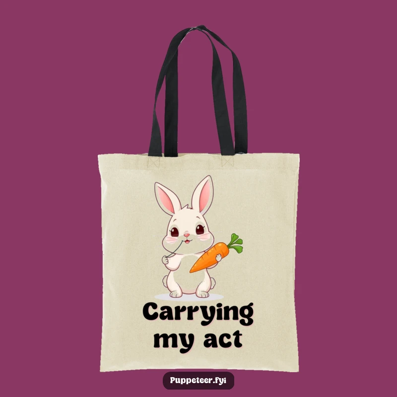 Funny Rabbit Carrot Puppet Tote Bag: Curious Tugger, Wiggling Carrot, Stylish Funny Gift