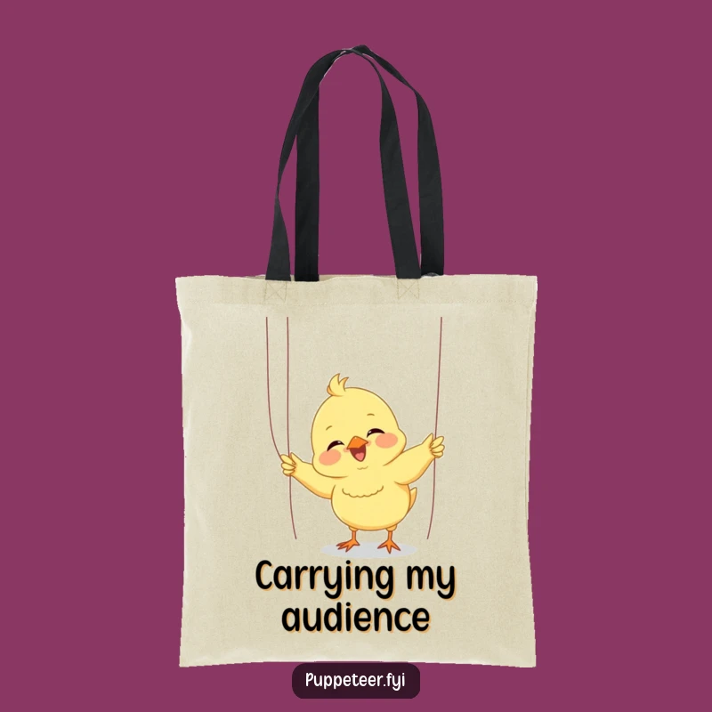 Funny Giggling Chick Puppet Tote Bag: Enthusiastic Performer Accessory for Joyful Outings