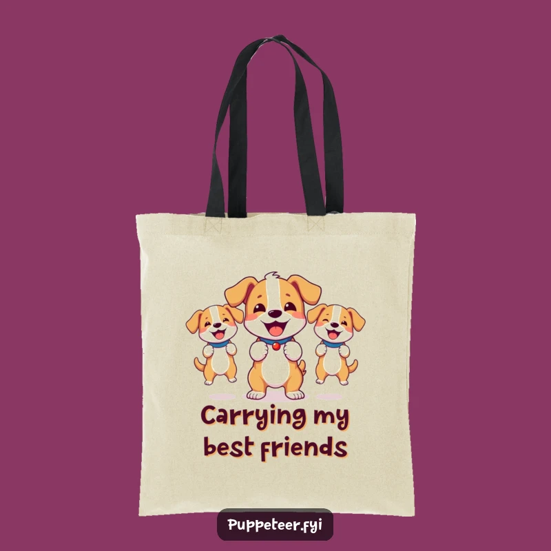 Funny Bouncy Dog Puppet Master Tote Bag: Carry Your Playfulness Everywhere