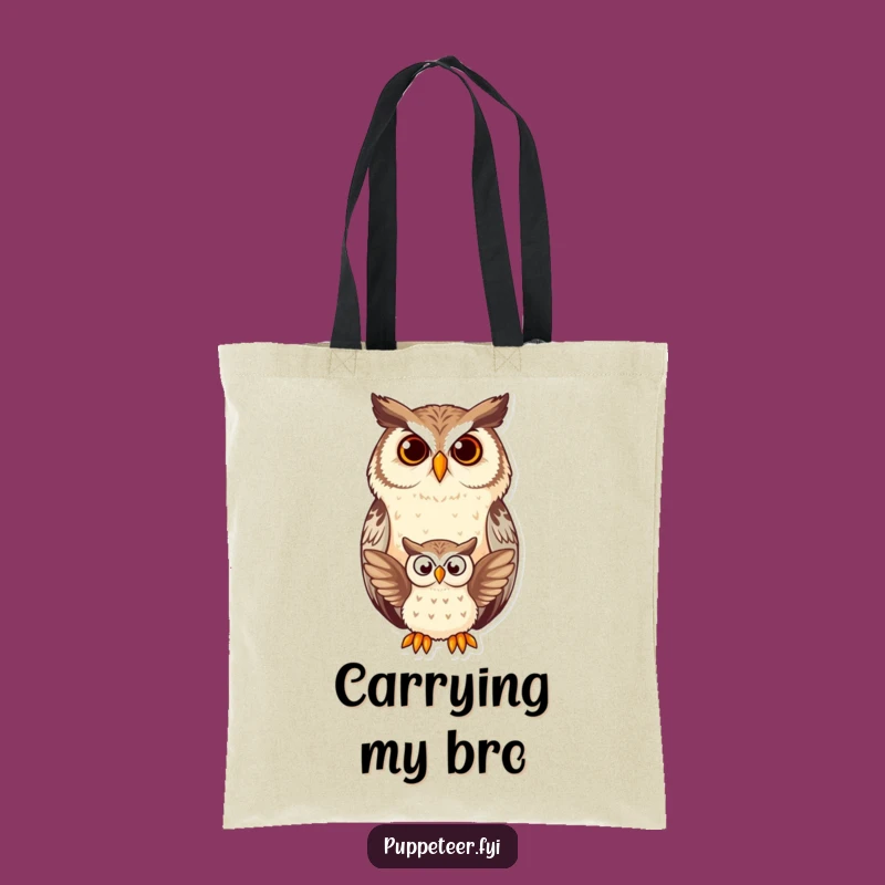 Funny Owl Puppet Tote Bag: Carry Your Essentials with This Amusing Owl's Flair!
