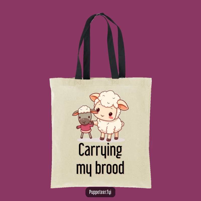 Funny Guiding Sheep Tote Bag: Carry Your Kindness with This Cute Kawaii Bag