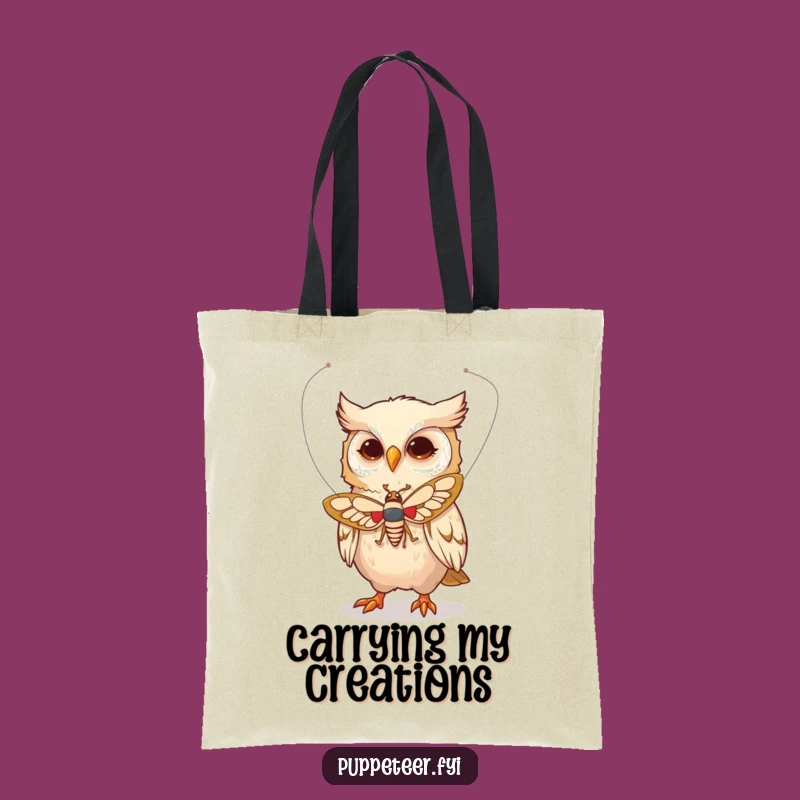 Funny Owl Moth Puppet Tote Bag: Carry Your Whimsical Dreams