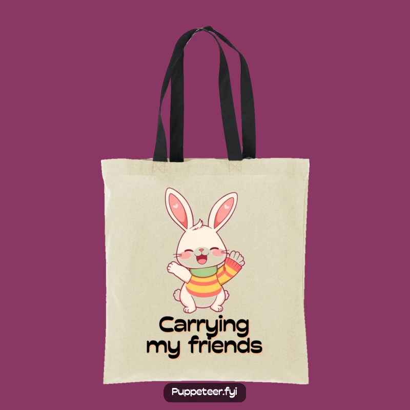 Funny Rabbit Sock Puppet Tote Bag: Carry Some Giggle, A Playful Funny Gift!