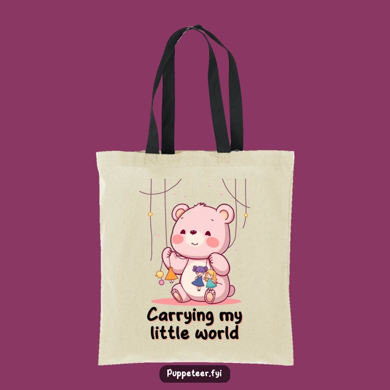 Funny Puppet Master Bear Tote Bag - Carry Your Control!