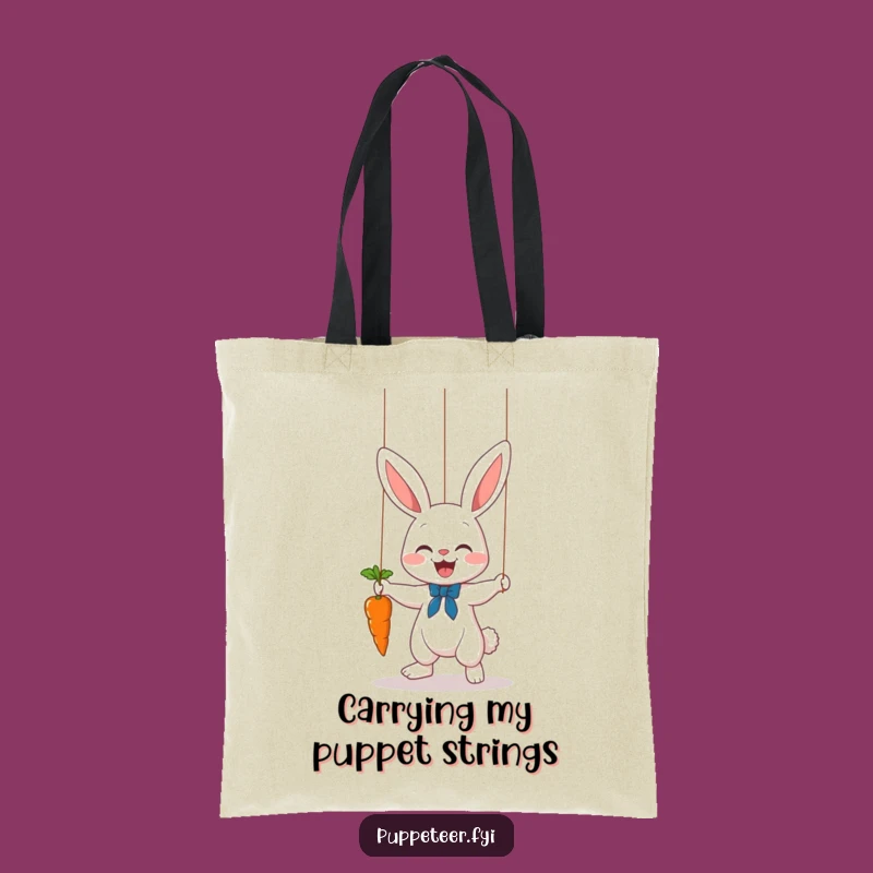 Funny Bunny Puppet Master Tote Bag: Stylish Carrot Dance Carry-All, Great For Shopping