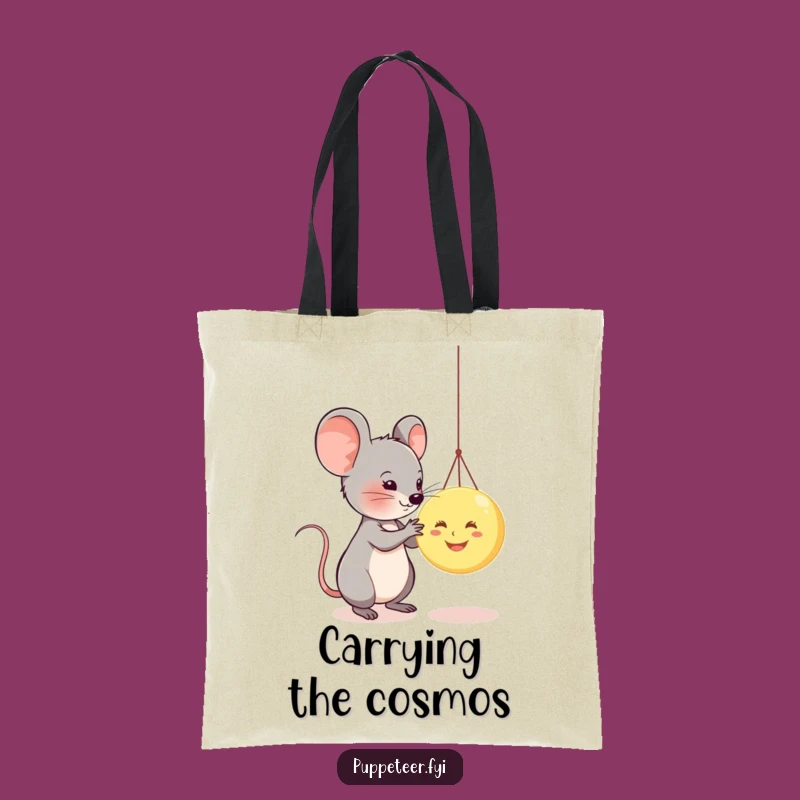 Funny Mouse Moon Puppet Tote Bag: Carry Your Dreams with Style