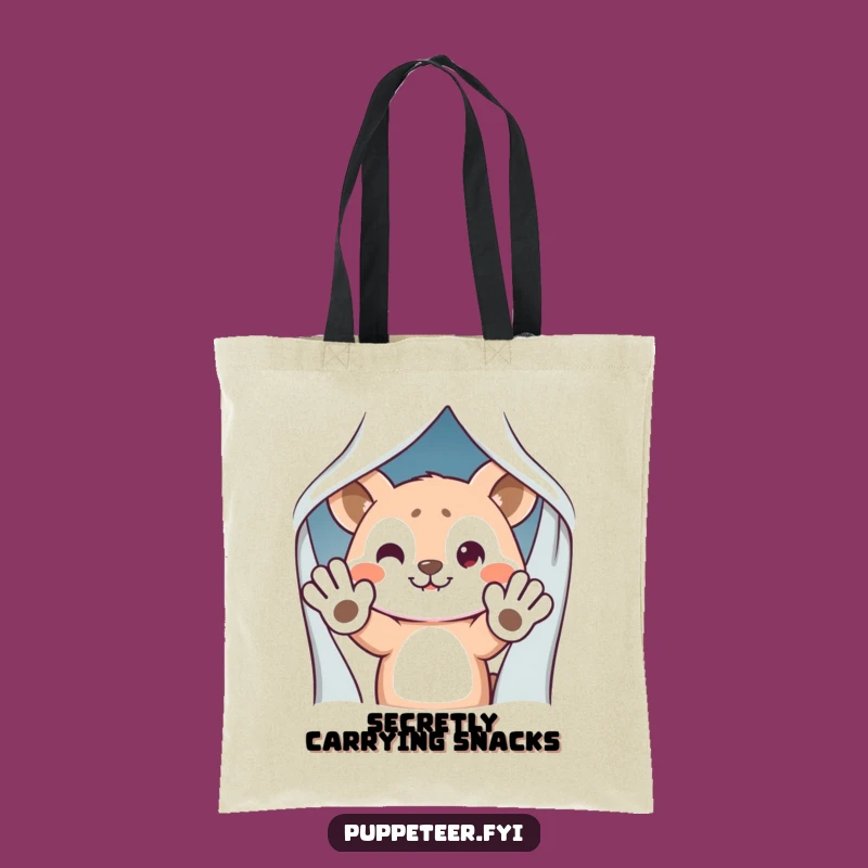 Funny Animal Hiding Tote Bag - Mischievous Puppet Hands Surprise Accessory