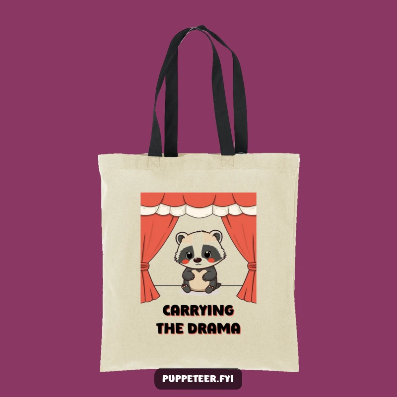 Funny Badger Puppet Master Tote Bag: Carry Your Creations with Flair