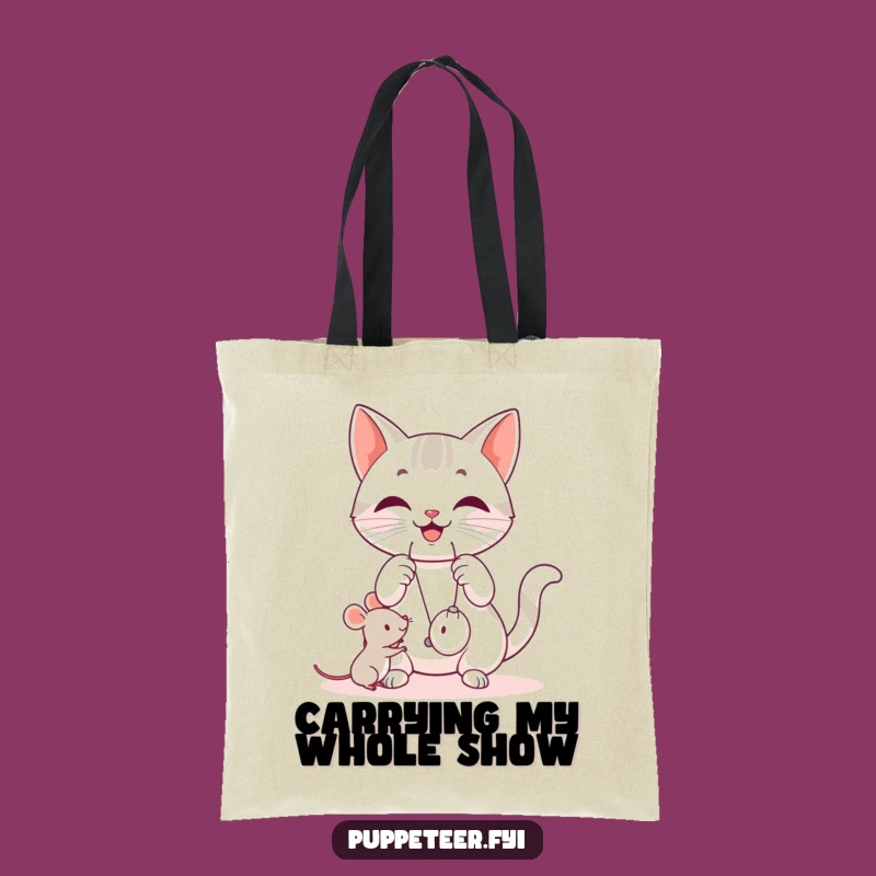 Funny Cat Strings Tote Bag - Playful Feline Accessory, Hilarious Gift