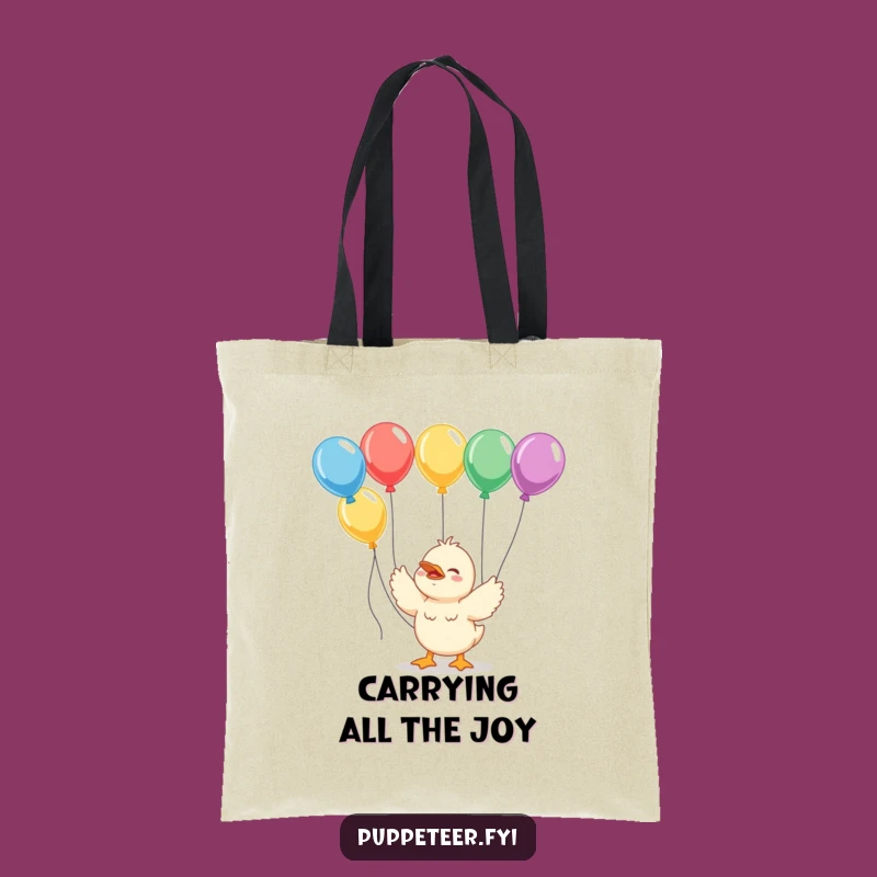 Funny Duckling Balloon Wrangler Tote Bag: Carry Your Joy, Stylish Cheerful Accessory Gift